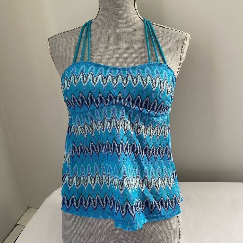 Hula Honey Womens Festival Dream Racerback Open Back Tankini Swim Top size S